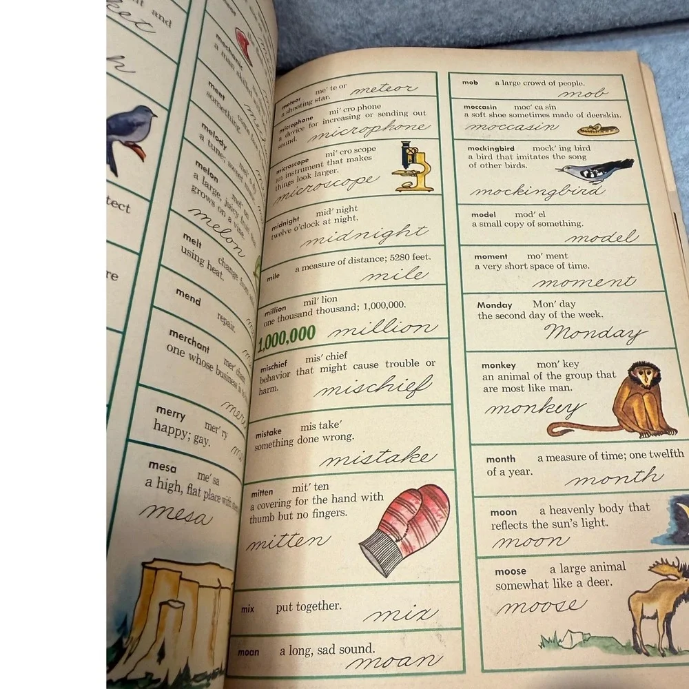 VTG 1961 Whitman Adventures with Words Picture‎ Dictionary School Book Clean